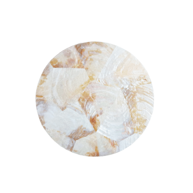 Pearl white coasters with gold leafing