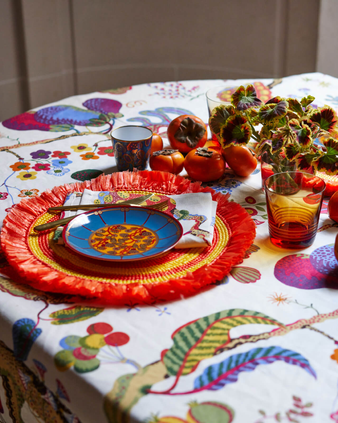 halfhero - orange and yellow fringe placemat 3