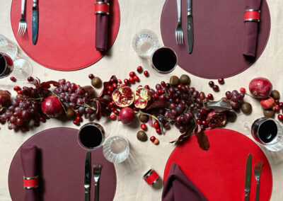 Red and Burgundy Reversible Placemats