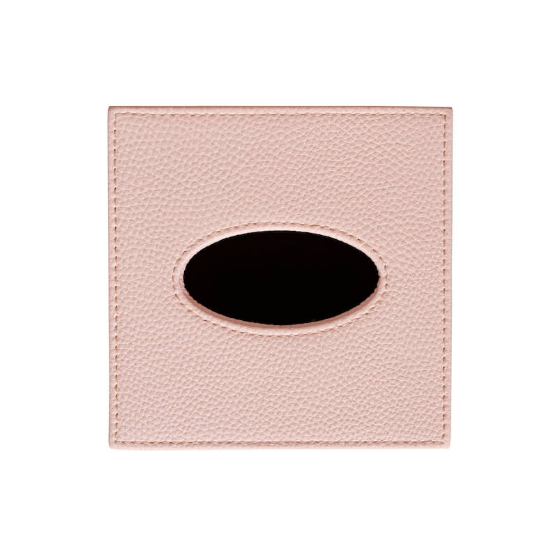 Faux Leather Tissue Box Cover – Light Pink