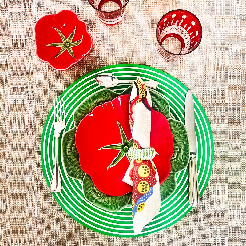 Red ombre round placemat